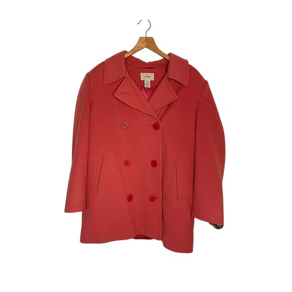 L.L. Bean Thinsulate Wool Cashmere Double Breasted Peacoat - Picture 2 of 6